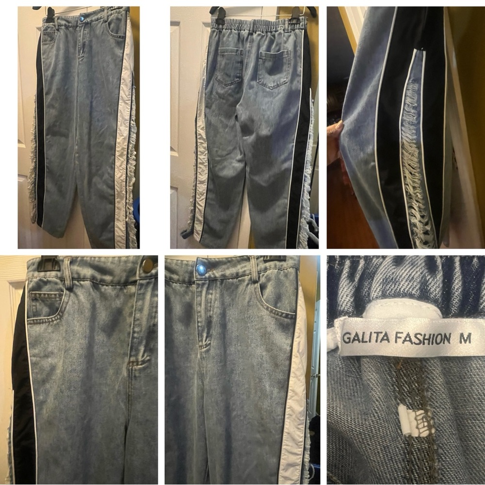 Galita Fashion Denim Joggers with Side Stripes